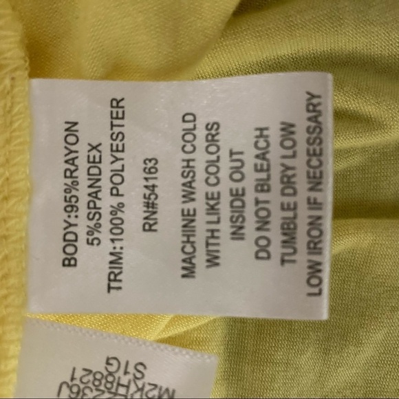 Calvin Klein Yellow Cap Sleeve Scoop Neck Top - Picture 10 of 10
